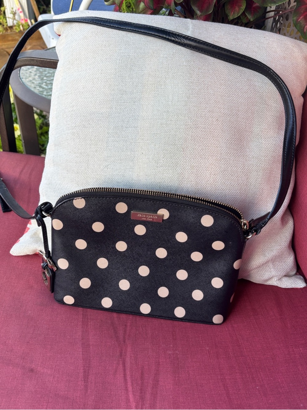 kate spade Black Crossbody with Polka Dots